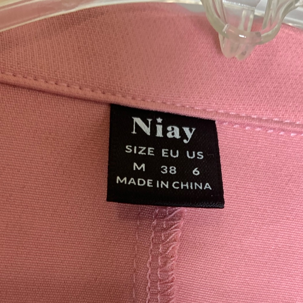 NIAY Double Breasted Jacket Blazer Dusty Pink women Size Medium like New - Picture 4 of 11